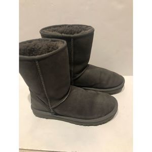 UGG Women Size 8 Classic Short Gray Suede Sheepskin Boots